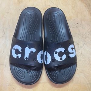 Black CROCS slides